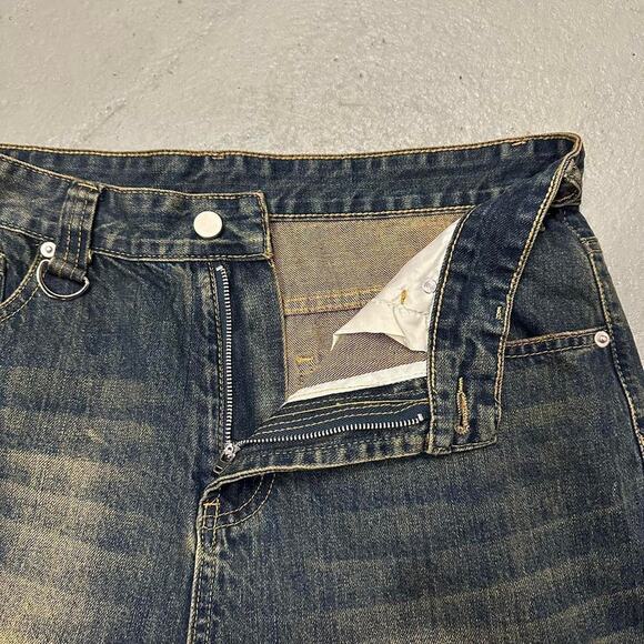 NAVY DESERT WIDE LEG BAGGY DENIM 32 WAIST - Picture 5 of 7